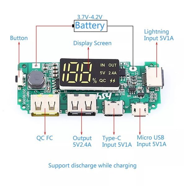 ماژول فست شارژ QC4.0‑QC3.0